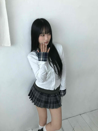 Soft Slim Round Cropped Long Sleeve T-shirt
