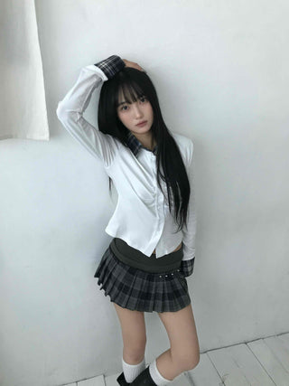 Soft Slim Round Cropped Long Sleeve T-shirt