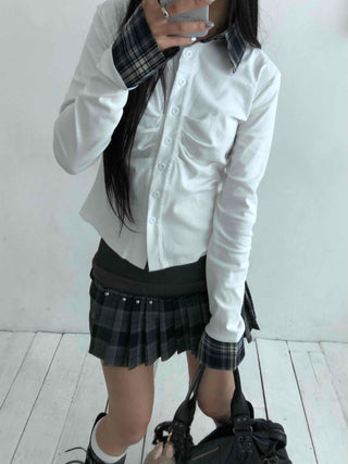Soft Slim Round Cropped Long Sleeve T-shirt