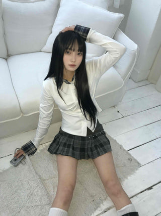 Soft Slim Round Cropped Long Sleeve T-shirt