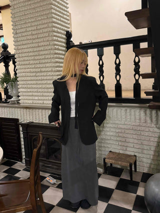 City Chic One-Button Oversized Semi-Long Jacket
