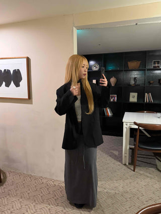 City Chic One-Button Oversized Semi-Long Jacket