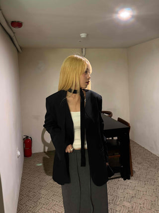 City Chic One-Button Oversized Semi-Long Jacket