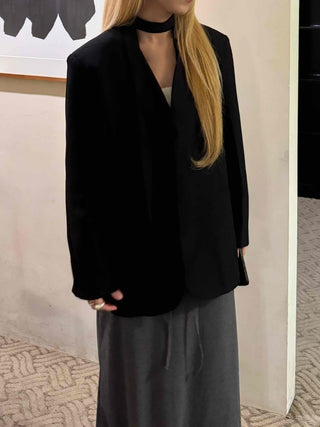 City Chic One-Button Oversized Semi-Long Jacket