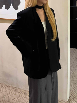 City Chic One-Button Oversized Semi-Long Jacket