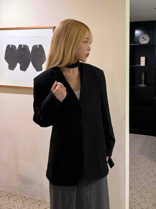 City Chic One-Button Oversized Semi-Long Jacket