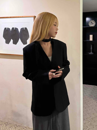 City Chic One-Button Oversized Semi-Long Jacket