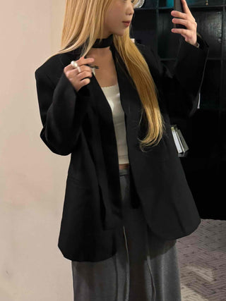 City Chic One-Button Oversized Semi-Long Jacket