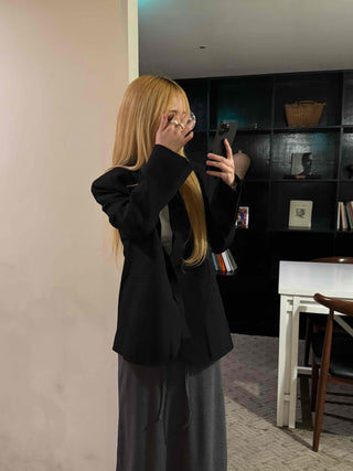 City Chic One-Button Oversized Semi-Long Jacket