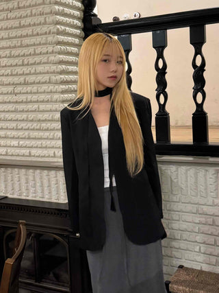 City Chic One-Button Oversized Semi-Long Jacket