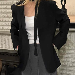 City Chic One-Button Oversized Semi-Long Jacket