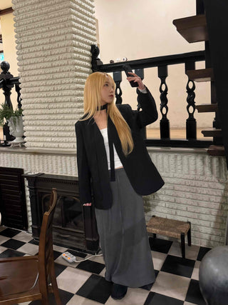 City Chic One-Button Oversized Semi-Long Jacket