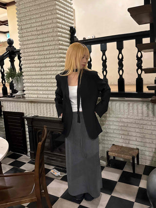City Chic One-Button Oversized Semi-Long Jacket