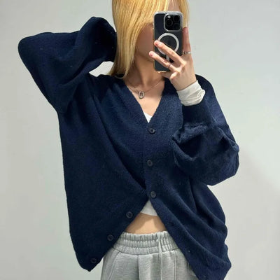 College Big Size Boxy Loose Fit Knit Cardigan