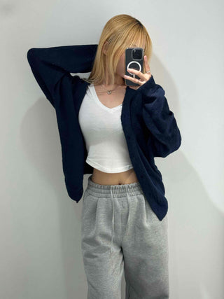 College Big Size Boxy Loose Fit Knit Cardigan