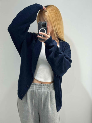 College Big Size Boxy Loose Fit Knit Cardigan