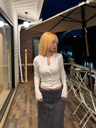 Whole Garment Seamless Round Short Knit Cardigan