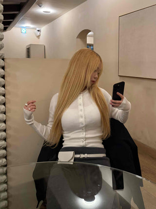 Whole Garment Seamless Round Short Knit Cardigan