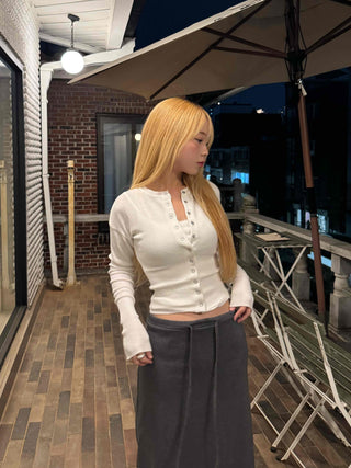 Whole Garment Seamless Round Short Knit Cardigan