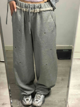 Comfortable Loose Fit Elastic Waist Wide Jogger Pants