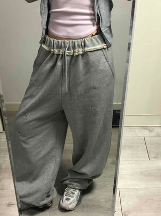 Comfortable Loose Fit Elastic Waist Wide Jogger Pants