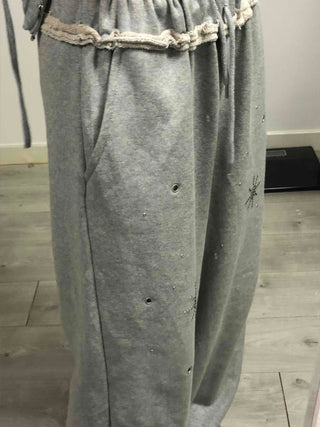 Comfortable Loose Fit Elastic Waist Wide Jogger Pants