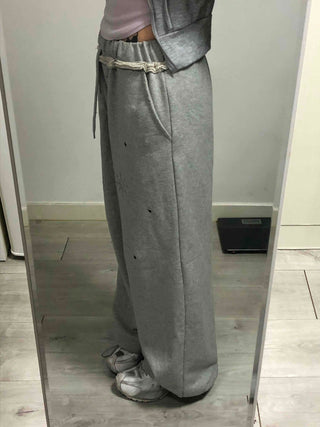 Comfortable Loose Fit Elastic Waist Wide Jogger Pants