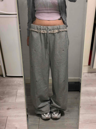 Comfortable Loose Fit Elastic Waist Wide Jogger Pants