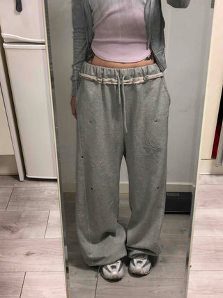 Comfortable Loose Fit Elastic Waist Wide Jogger Pants