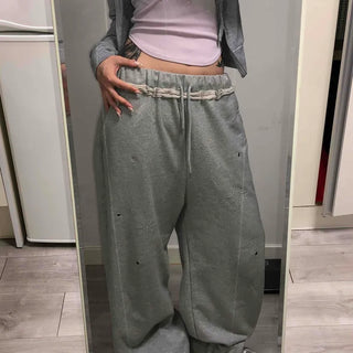 Comfortable Loose Fit Elastic Waist Wide Jogger Pants