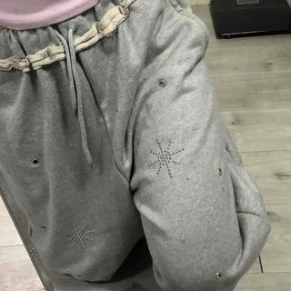 Comfortable Loose Fit Elastic Waist Wide Jogger Pants