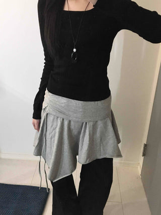 Off-shoulder Slim Fit Long Sleeve T-shirt with Shoulder Cutouts