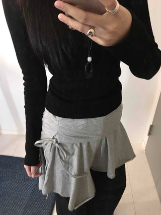 Off-shoulder Slim Fit Long Sleeve T-shirt with Shoulder Cutouts