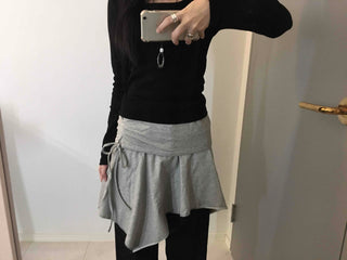 Off-shoulder Slim Fit Long Sleeve T-shirt with Shoulder Cutouts