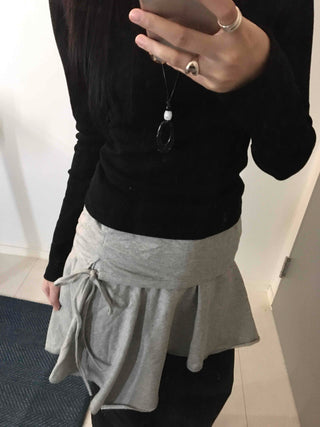 Off-shoulder Slim Fit Long Sleeve T-shirt with Shoulder Cutouts