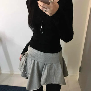 Off-shoulder Slim Fit Long Sleeve T-shirt with Shoulder Cutouts