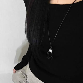 Off-shoulder Slim Fit Long Sleeve T-shirt with Shoulder Cutouts