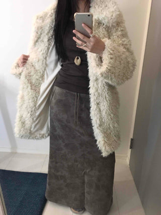 Luxury Sherpa Boa Short Collarless Coat