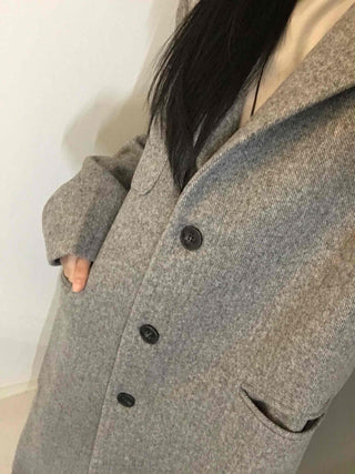 Classic Wide Collar Single Button Oversized Long Coat