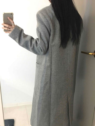 Classic Wide Collar Single Button Oversized Long Coat
