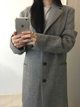 Classic Wide Collar Single Button Oversized Long Coat