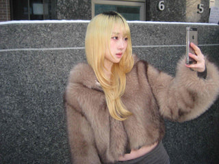 Wild Bold Shoulder Layered Crop Fur Jacket