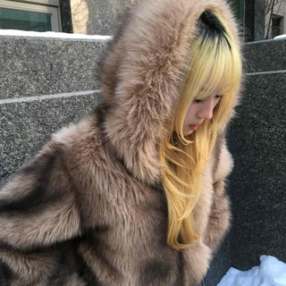 Wild Bold Shoulder Layered Crop Fur Jacket