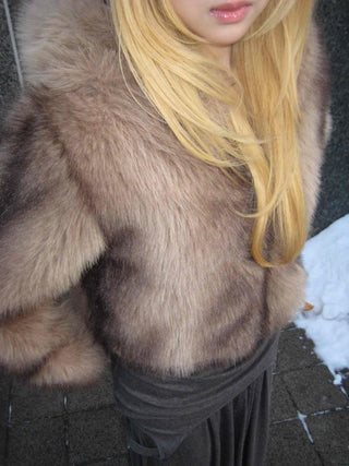 Wild Bold Shoulder Layered Crop Fur Jacket