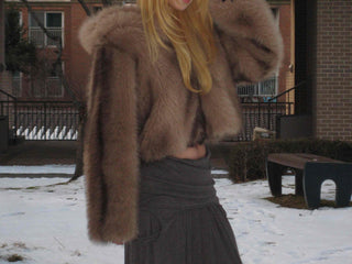 Wild Bold Shoulder Layered Crop Fur Jacket