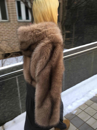 Wild Bold Shoulder Layered Crop Fur Jacket