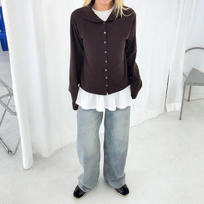 Fog High-neck Vintage Button Cardigan