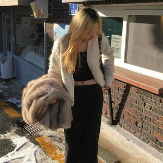 Fluffy Fuzzy Crop Open Angora Cardigan