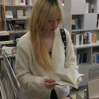 Fluffy Fuzzy Crop Open Angora Cardigan