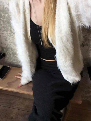 Modern Ribbed Pencil Knit Long Skirt